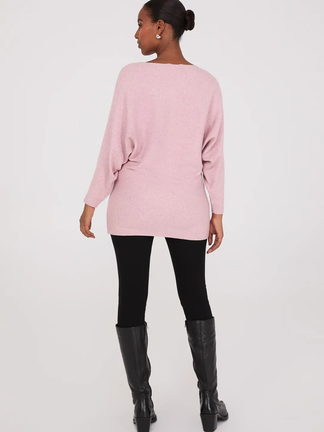 3/4 Dolman Sleeve Ottoman Stitch Sweater