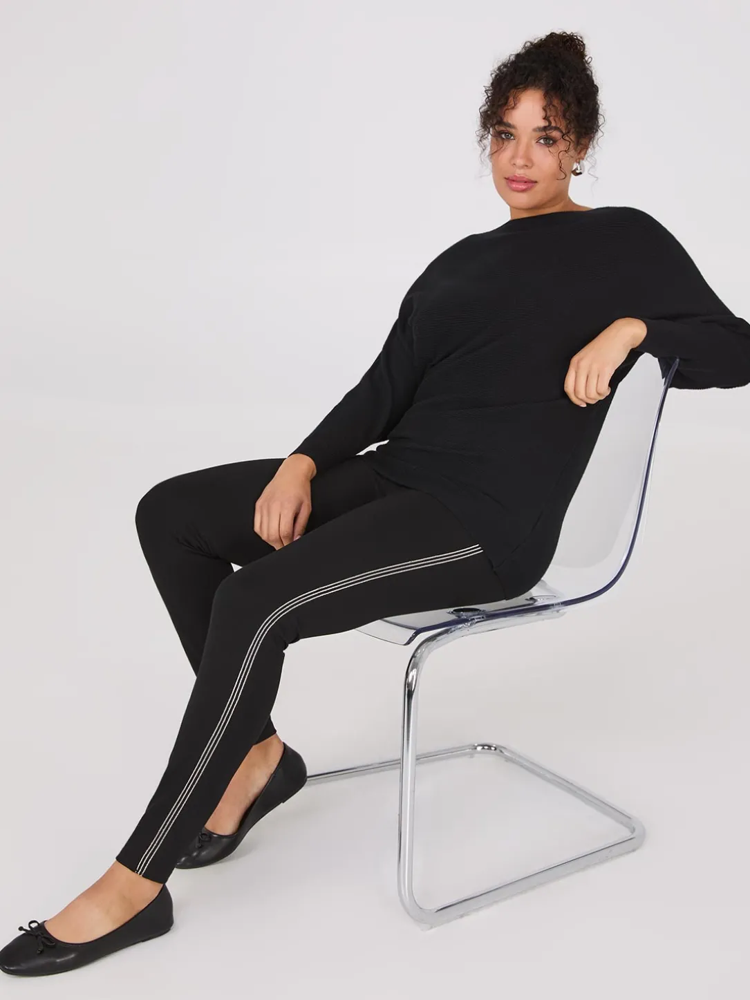 3/4 Dolman Sleeve Ottoman Stitch Sweater