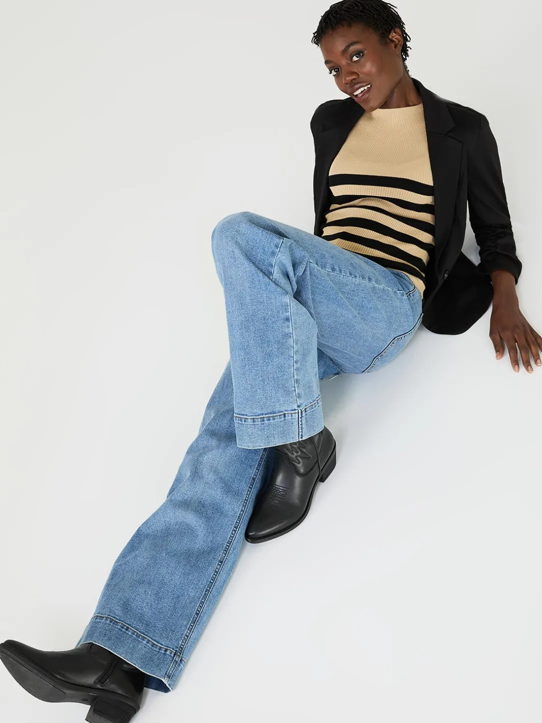 3/4 Ruched Sleeve Blazer