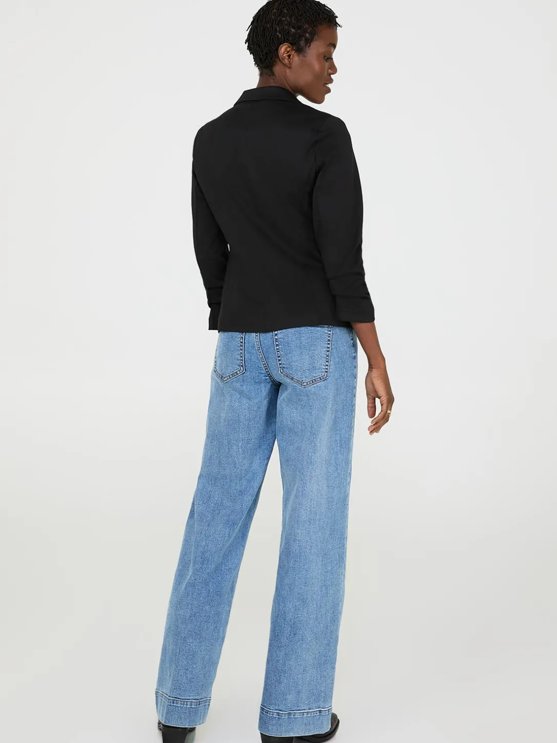 3/4 Ruched Sleeve Blazer