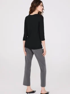 3/4 Sleeve Boat Neck Top