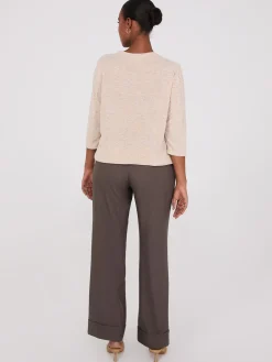 3/4 Sleeve Drawstring Hem Top