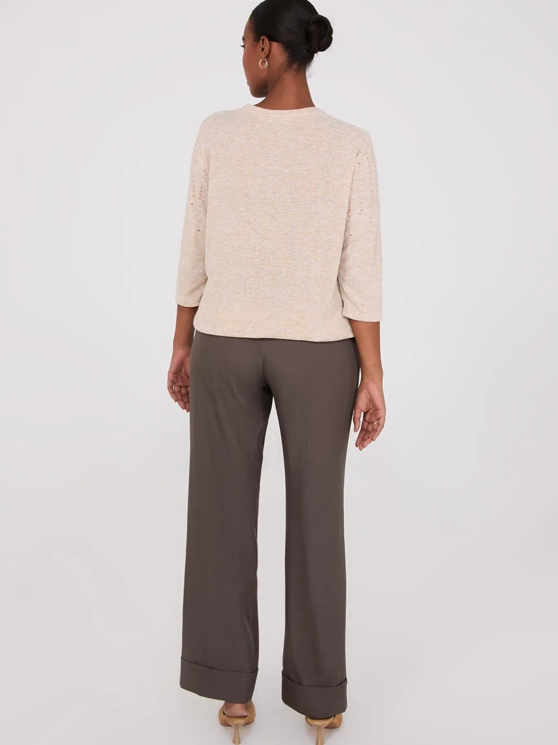 3/4 Sleeve Drawstring Hem Top