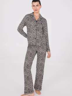 Animal Print Button-Down Pajama Set