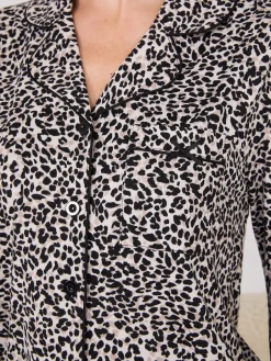 Animal Print Button-Down Pajama Set