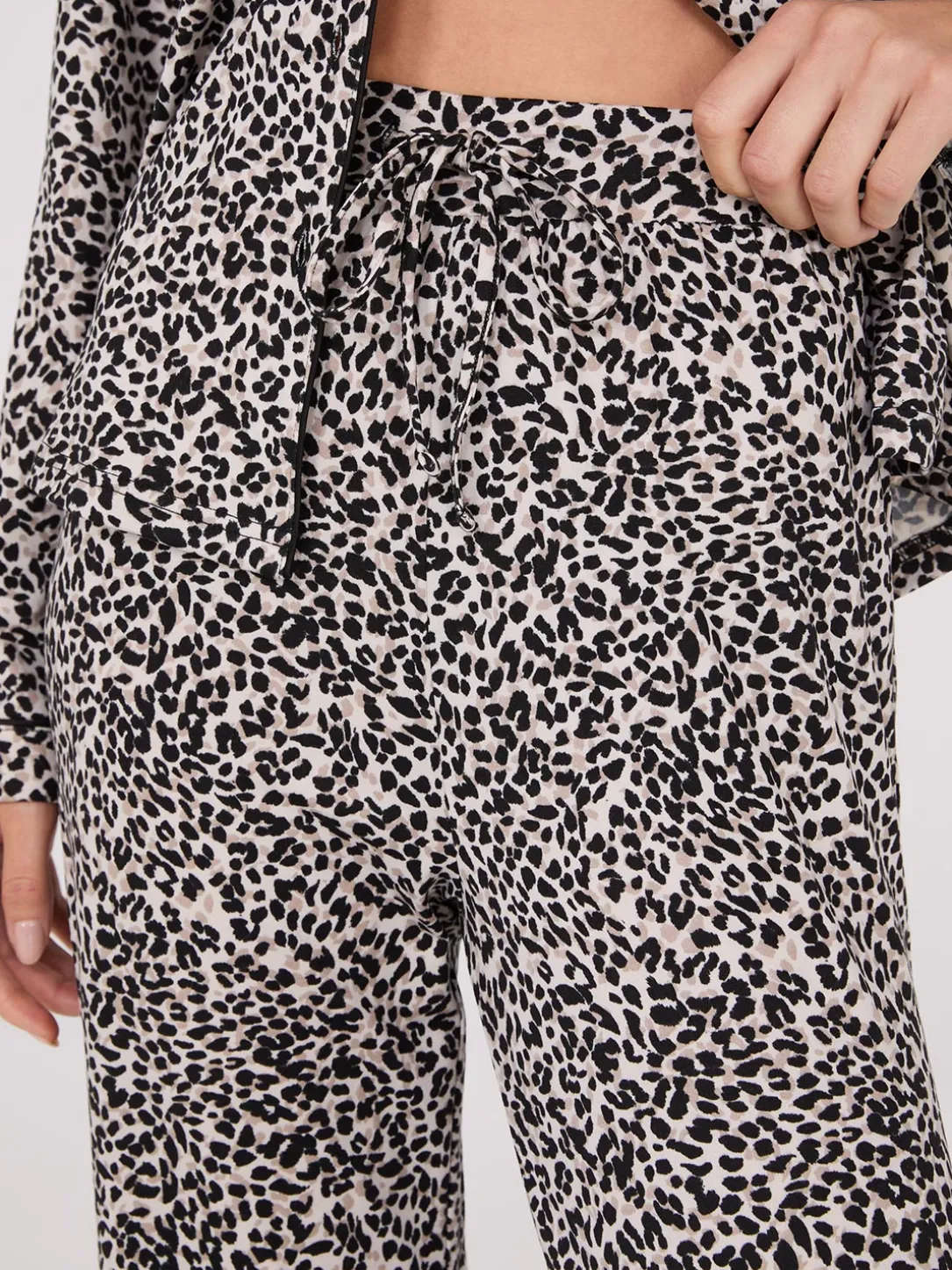 Animal Print Button-Down Pajama Set