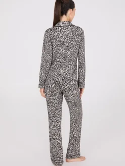 Animal Print Button-Down Pajama Set