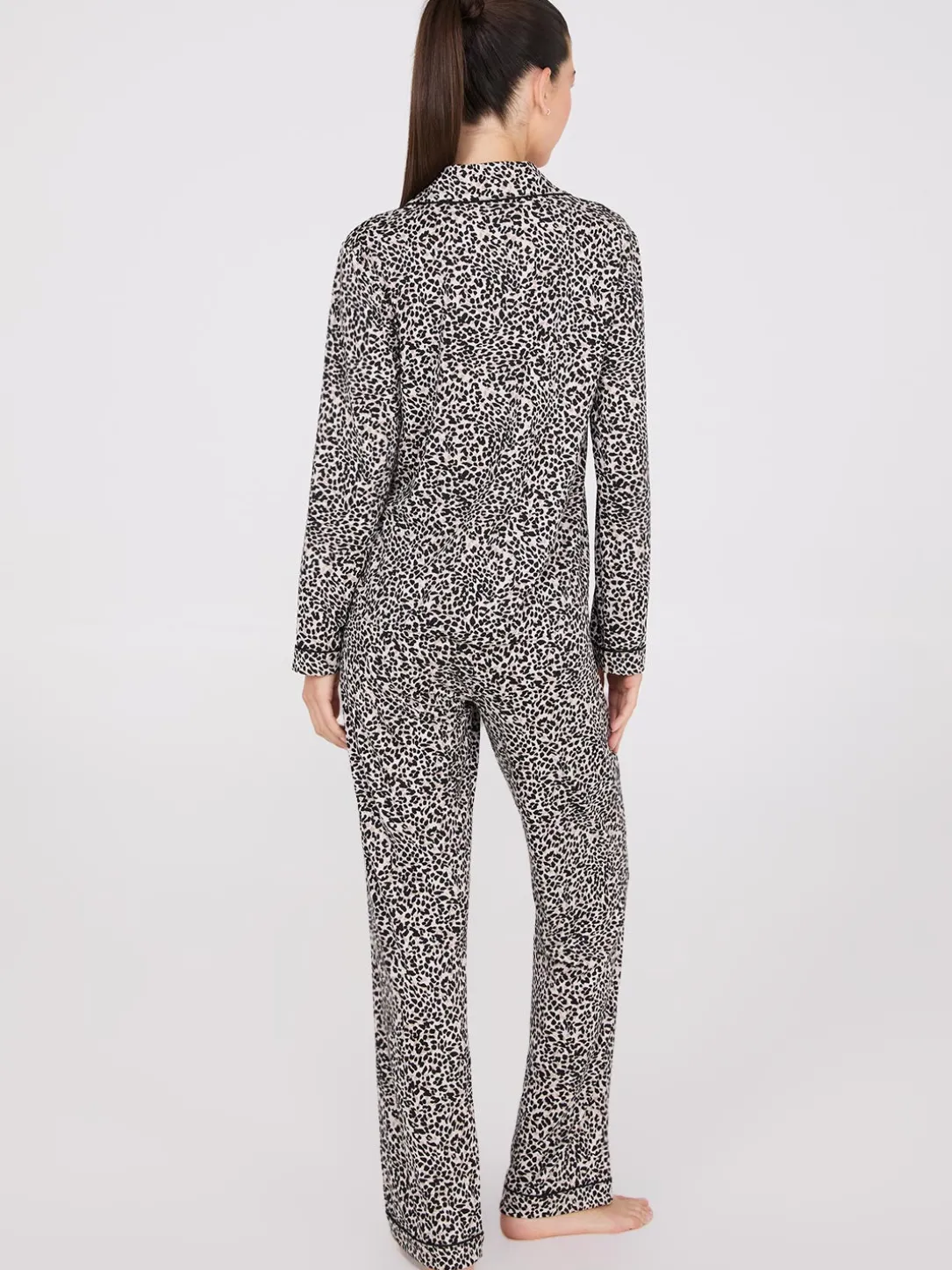 Animal Print Button-Down Pajama Set