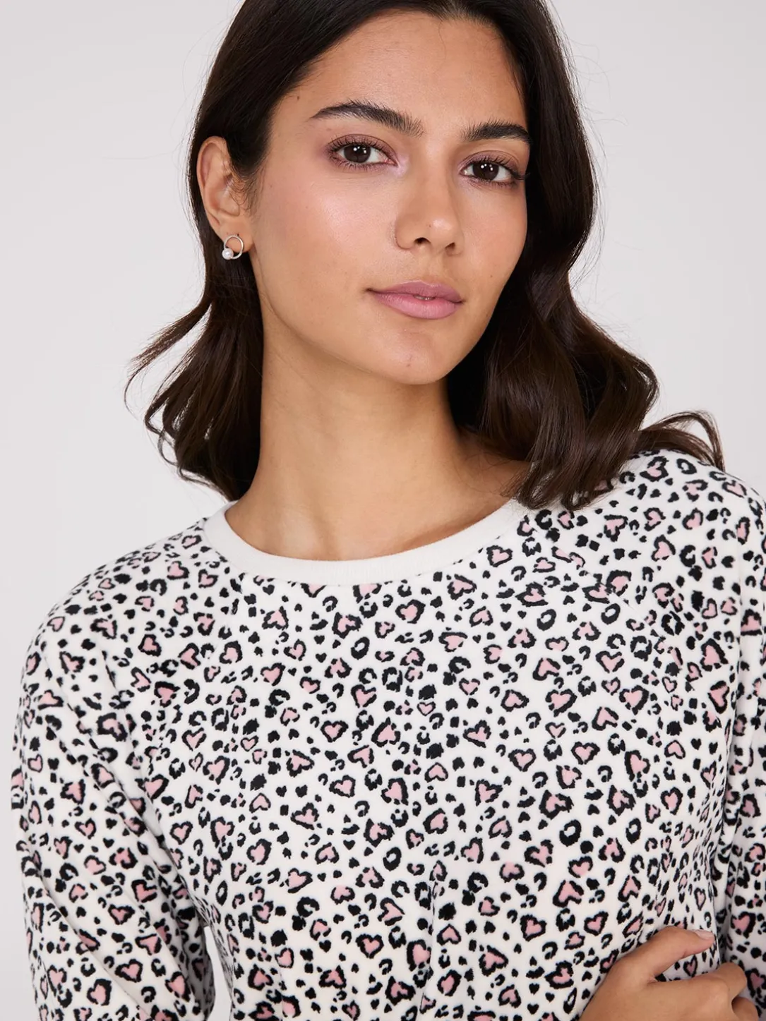Animal Print Velour Pajama Set