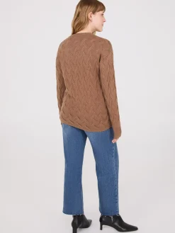 Basketweave Crew Neck Sweater