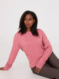 Basketweave Crew Neck Sweater