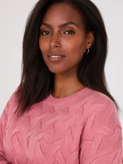 Basketweave Crew Neck Sweater