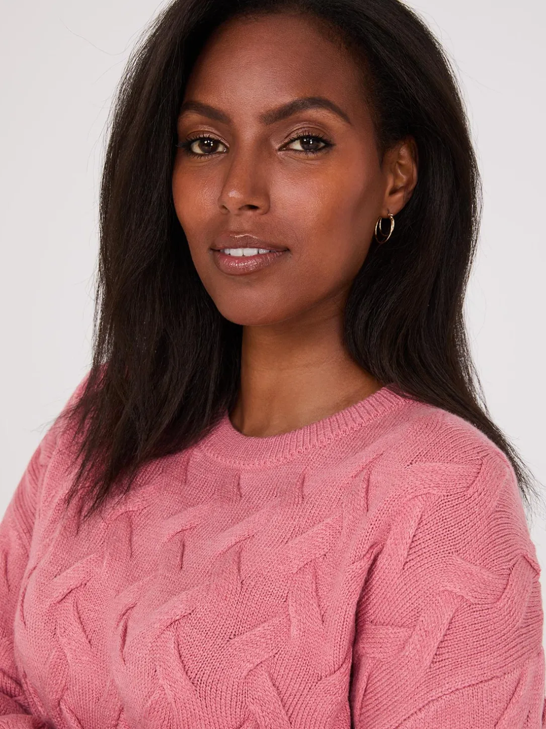 Basketweave Crew Neck Sweater