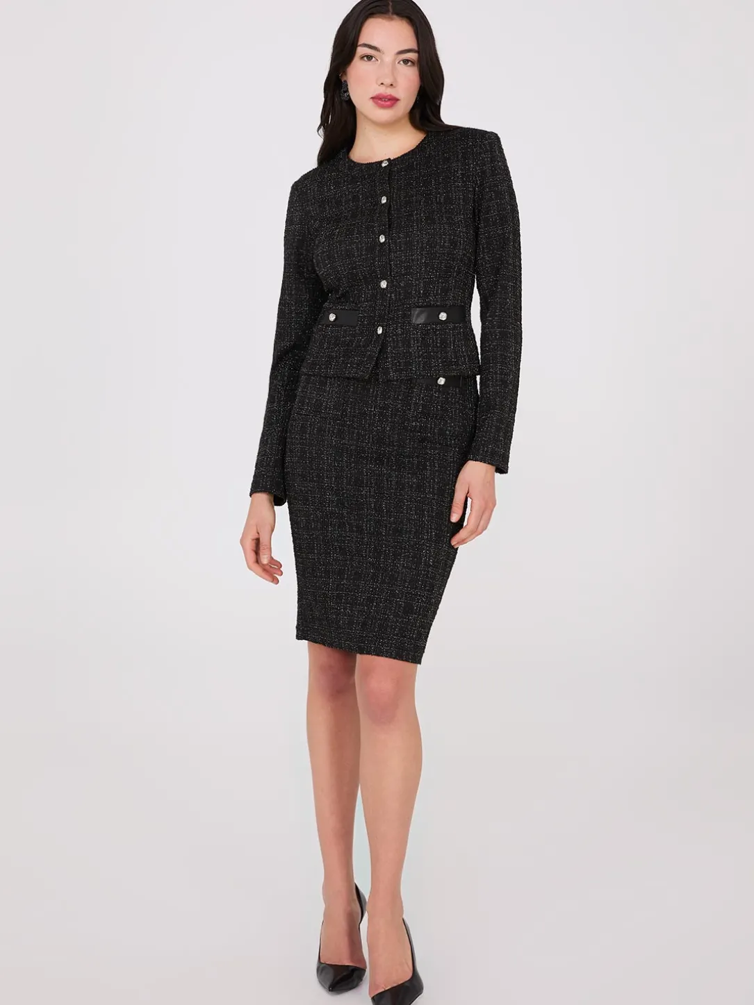 Bouclé Pencil Skirt
