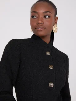 Boucle Blazer With Mandarin Collar