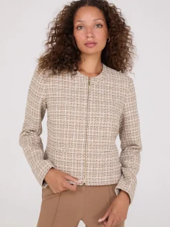 Boucle Zip-Front Blazer