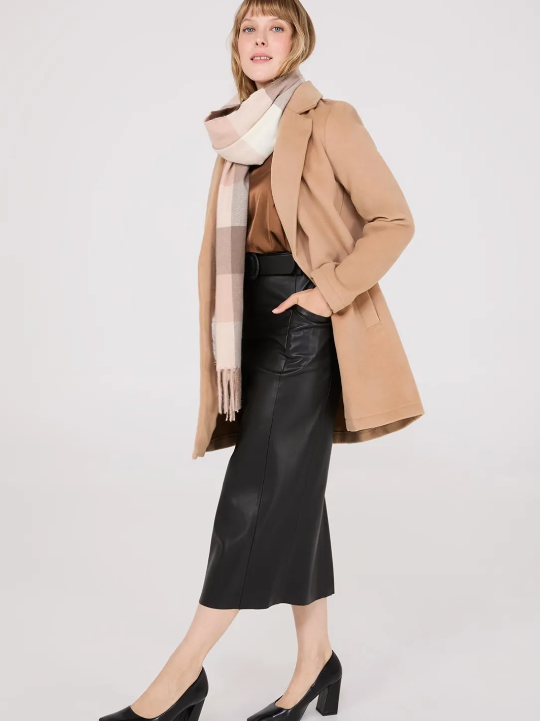 Brushed Open Front Car Coat