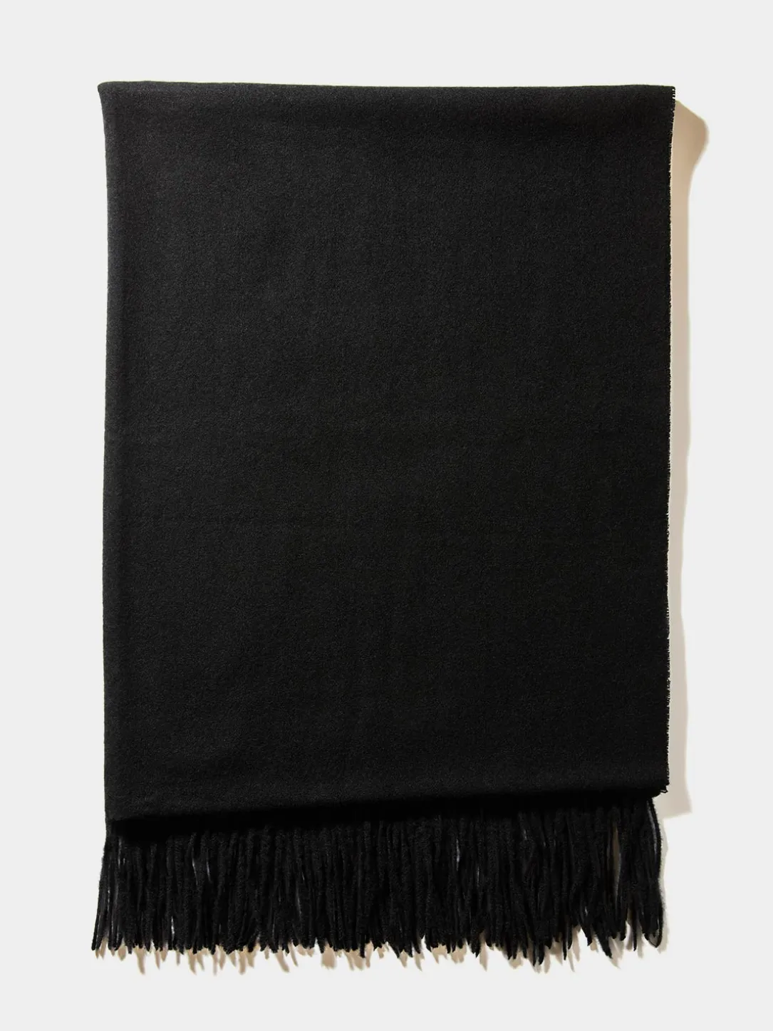 Brushed Scarf With Fringe Edges