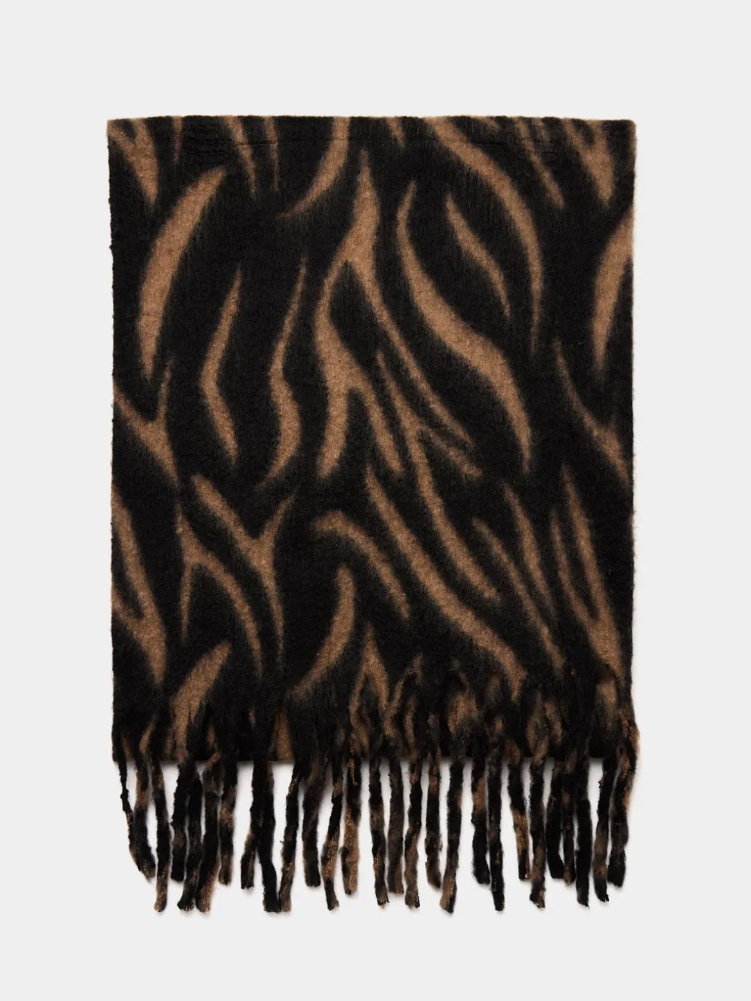 Brushed Zebra Print Scarf