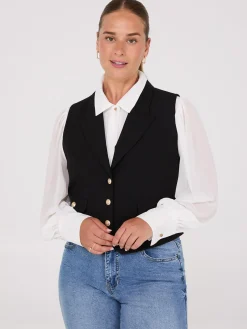 3-Button Notch Collar Vest