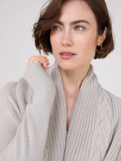 Cable Knit Shawl Cocoon Cardigan