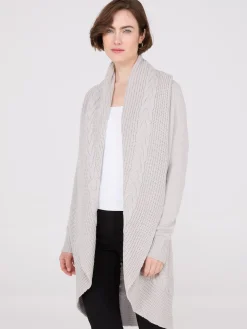 Cable Knit Shawl Cocoon Cardigan