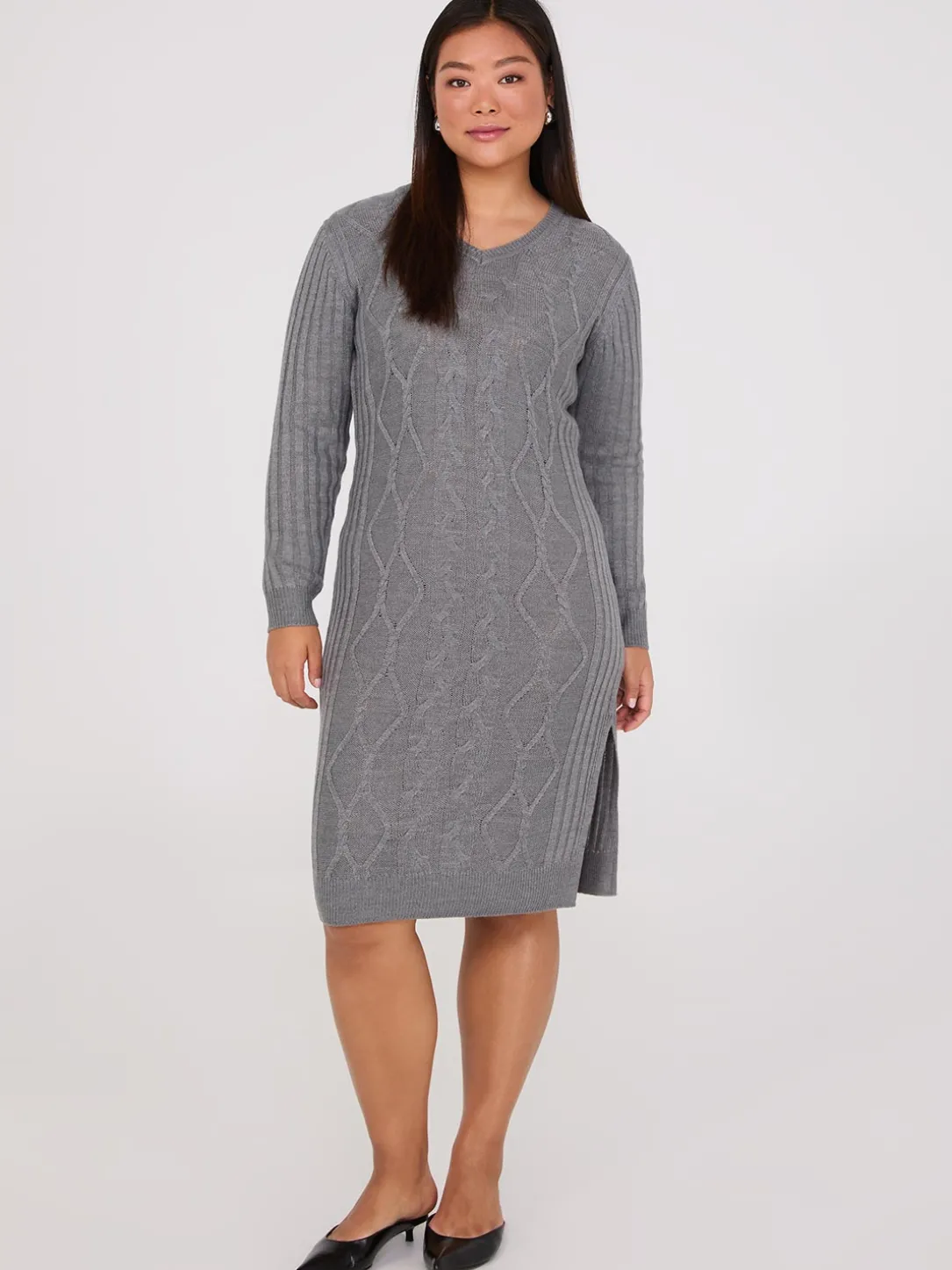 Cable Knit Sweater Dress
