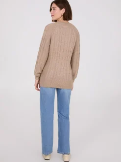 Cable Knit V-Neck Sweater