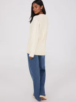 Cable Knit V-Neck Sweater