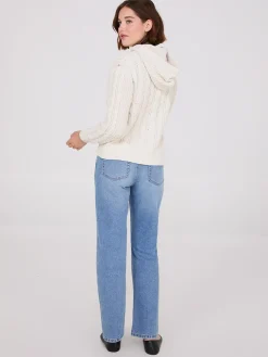 Cable Knit Zip-Up Hoodie
