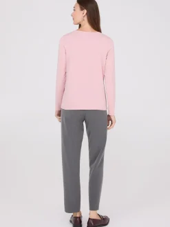 Chain Keyhole Long Sleeve Top