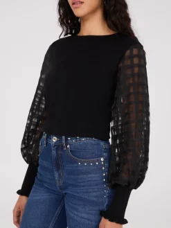 Chiffon Balloon Sleeve Top