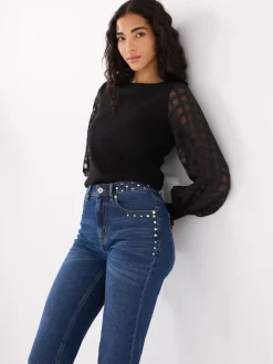 Chiffon Balloon Sleeve Top