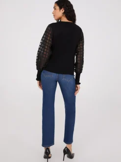 Chiffon Balloon Sleeve Top