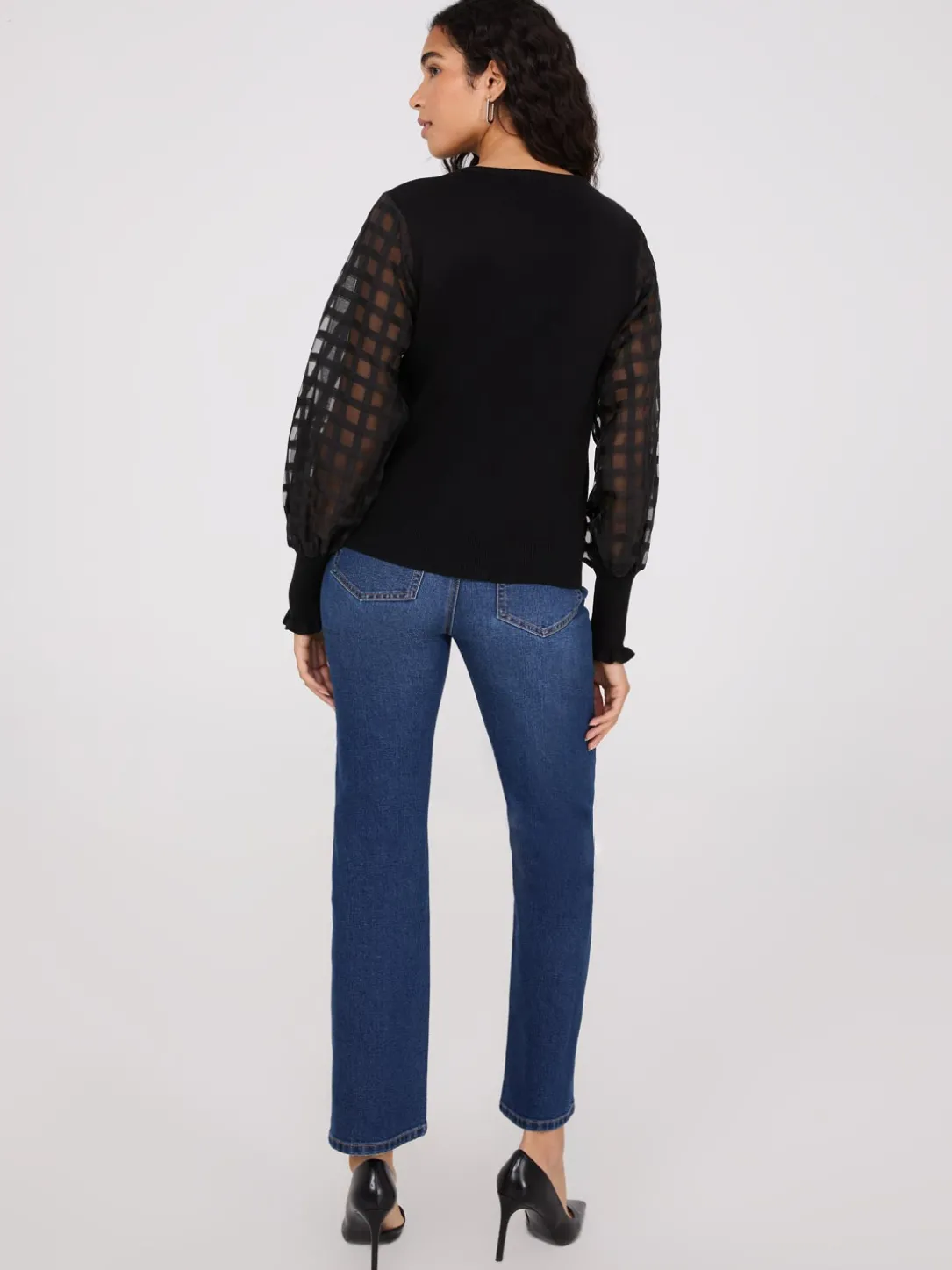 Chiffon Balloon Sleeve Top