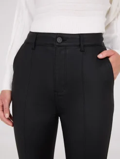 Coated Front Pintuck Pants