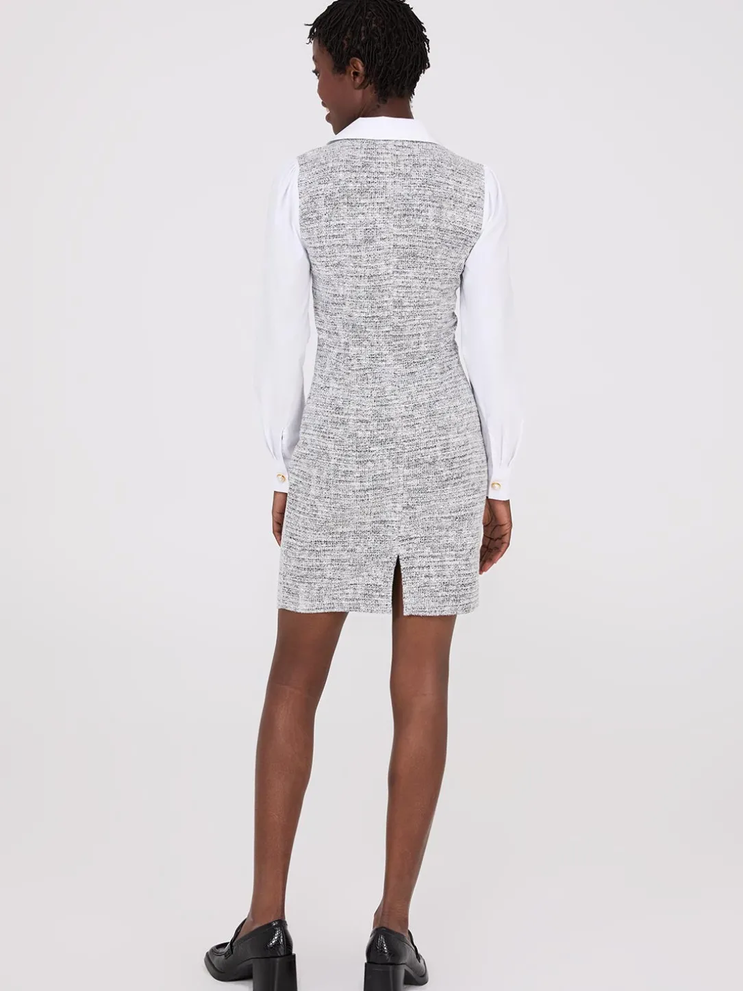 Collared Boucle 2-Fer Sheath Dress