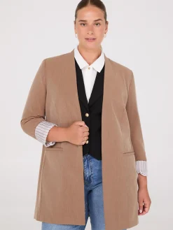 Collarless Open Blazer