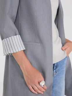 Collarless Open Blazer