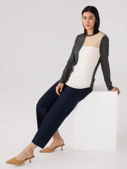 Colour Block Crew Neck Top