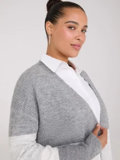 Colour Block Duster With Side Slits