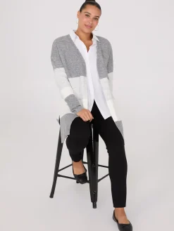 Colour Block Duster With Side Slits