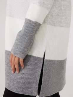 Colour Block Duster With Side Slits