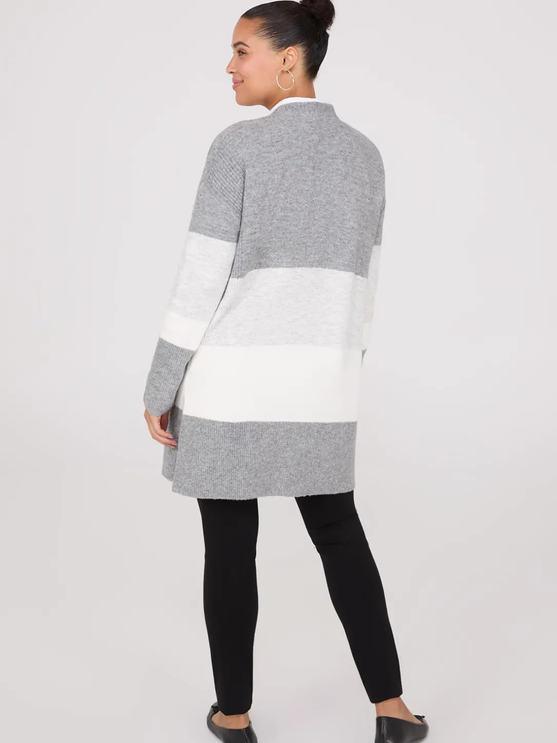 Colour Block Duster With Side Slits