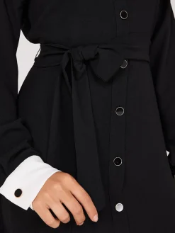 Colour Block Fit & Flare Shirt Dress