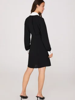 Colour Block Fit & Flare Shirt Dress