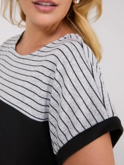 Colour Block Striped Dolman Sleeve Top
