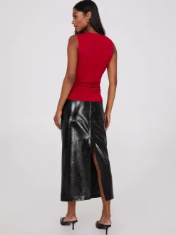 Cowl Neck Top With Metal Buckle