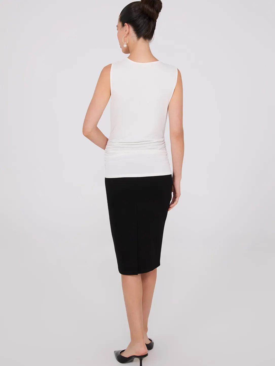 Cowl Neck Top With Metal Buckle