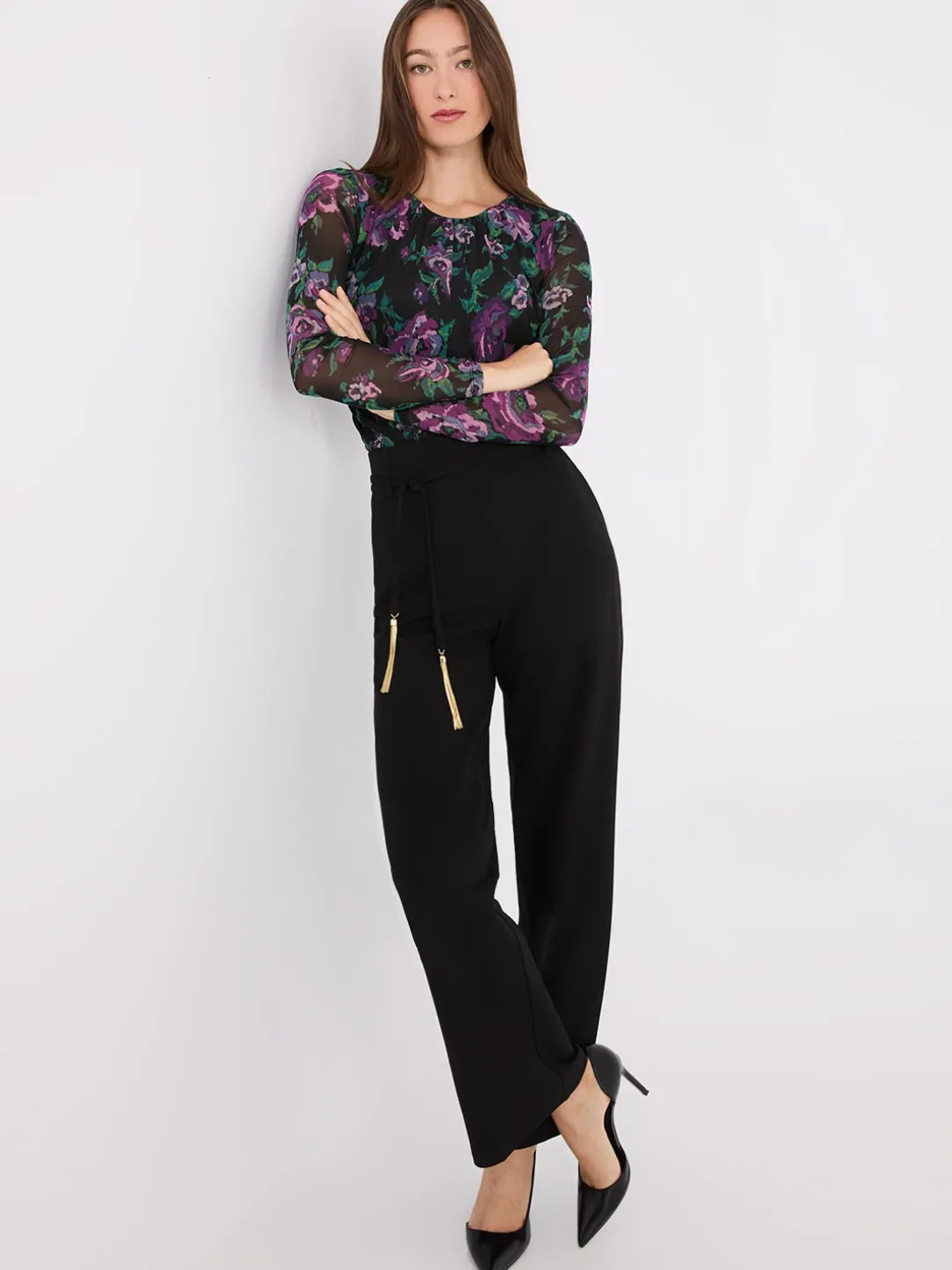 Crepe Pants With Sash